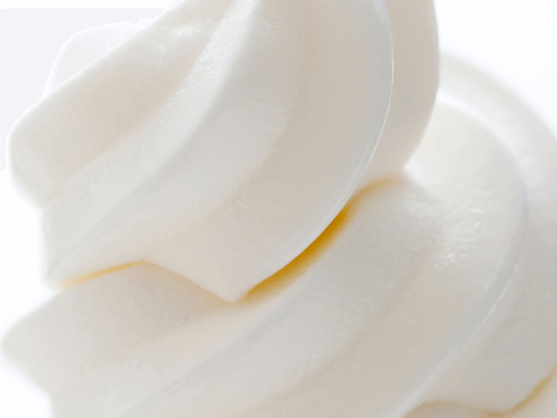 close up of vanilla soft serve mix